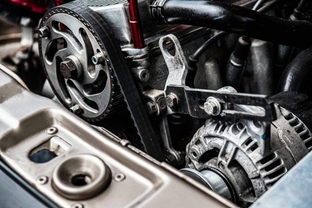 alternator closeup with view of belt