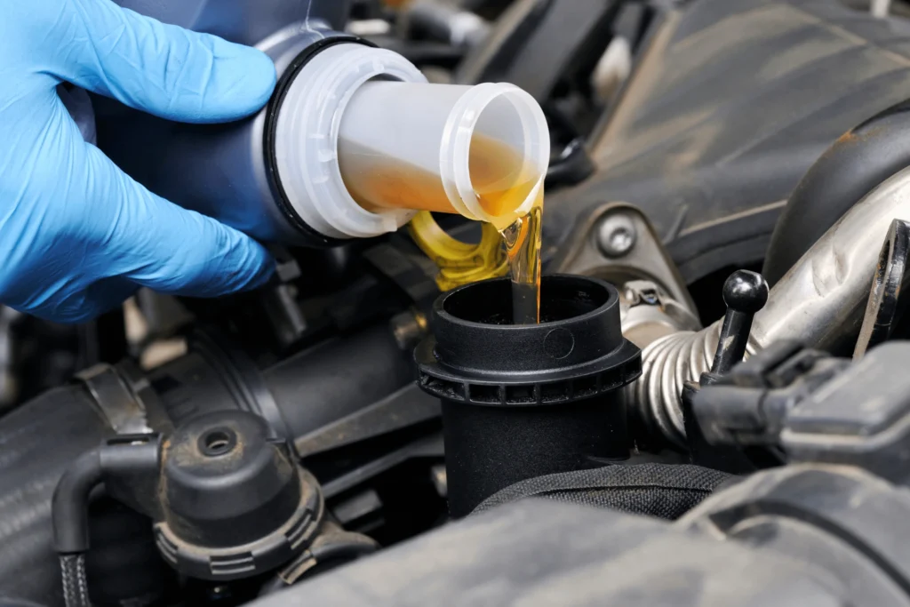 Premium Oil being added to engine