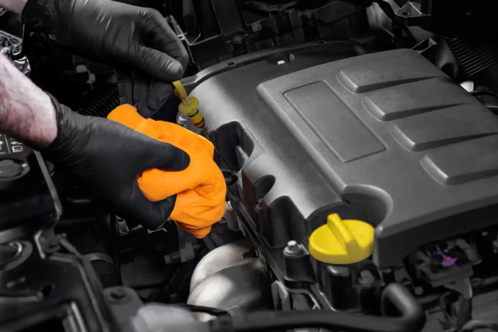 oil change inspection of the oil